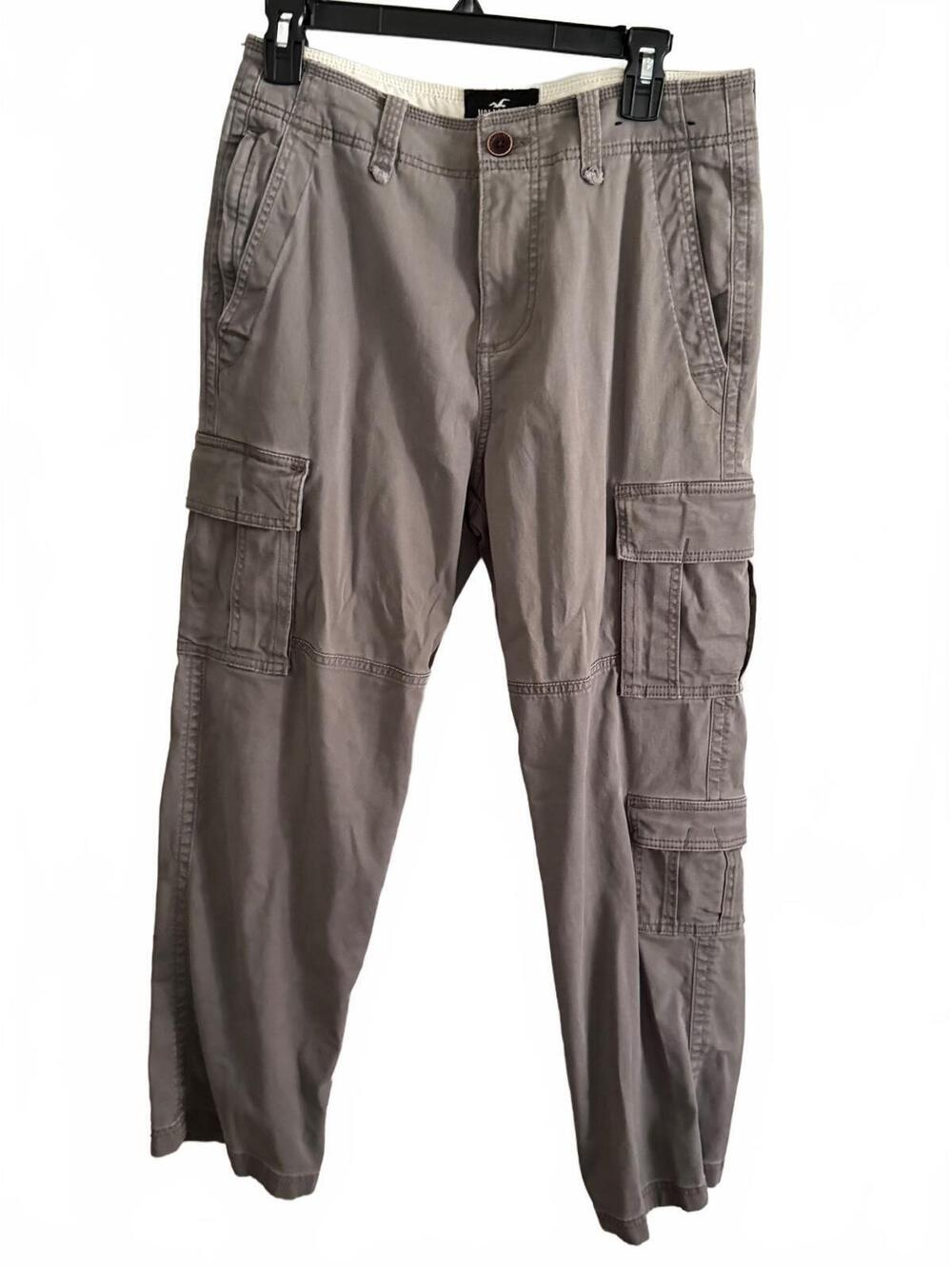 Hollister Men's Cargo Pants W28 L30 Gray Casual Streetwear